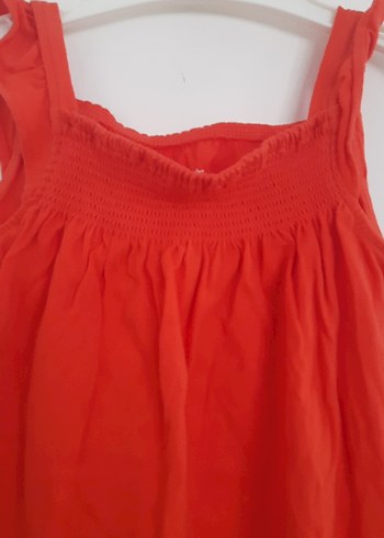 carters marka 18 aylık   Kolsuz Kırmızı Fırfırlı Bebek Body - Görsel 2