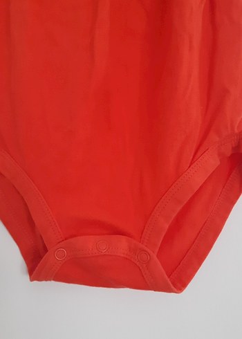 carters marka 18 aylık   Kolsuz Kırmızı Fırfırlı Bebek Body - Görsel 3