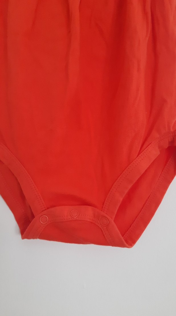 carters marka 18 aylık   Kolsuz Kırmızı Fırfırlı Bebek Body - Görsel 3