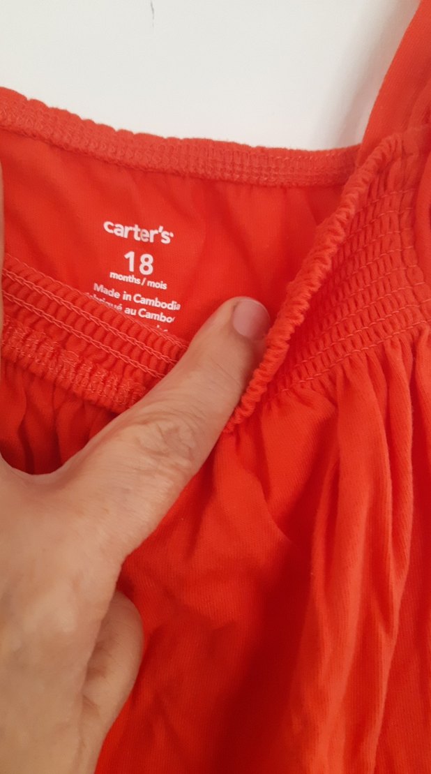 carters marka 18 aylık   Kolsuz Kırmızı Fırfırlı Bebek Body - Görsel 5
