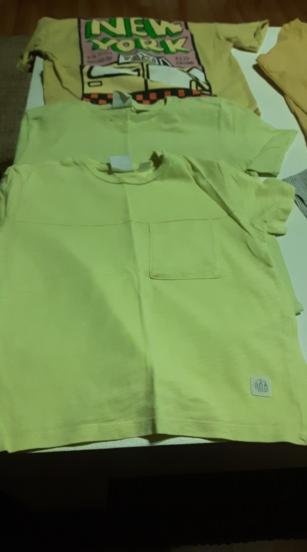 5 adet zara marka Erkek Çocuk Sarı Pamuk Tişörtler tanesi 65tl - Görsel 2