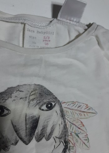 4 adet zara toz pembe Baskılı Uzun Kollu Kız Tişörtü tane 80 tl - Görsel 7