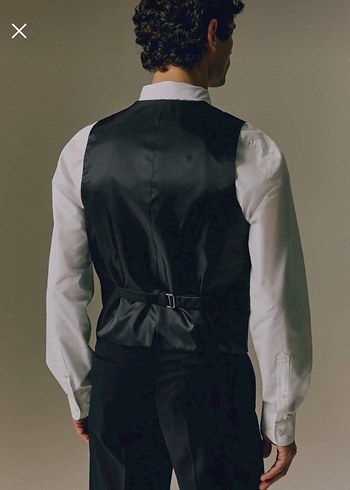 Düğmeli Siyah Erkek Yelek - Görsel 2