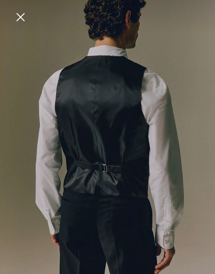 Düğmeli Siyah Erkek Yelek - Görsel 2