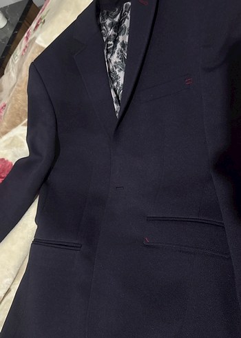 Lacivert Regular Fit Düğmeli Erkek Takım Ceketi - Görsel 4