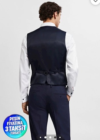 Lacivert Düğmeli Erkek Yelek - Görsel 2