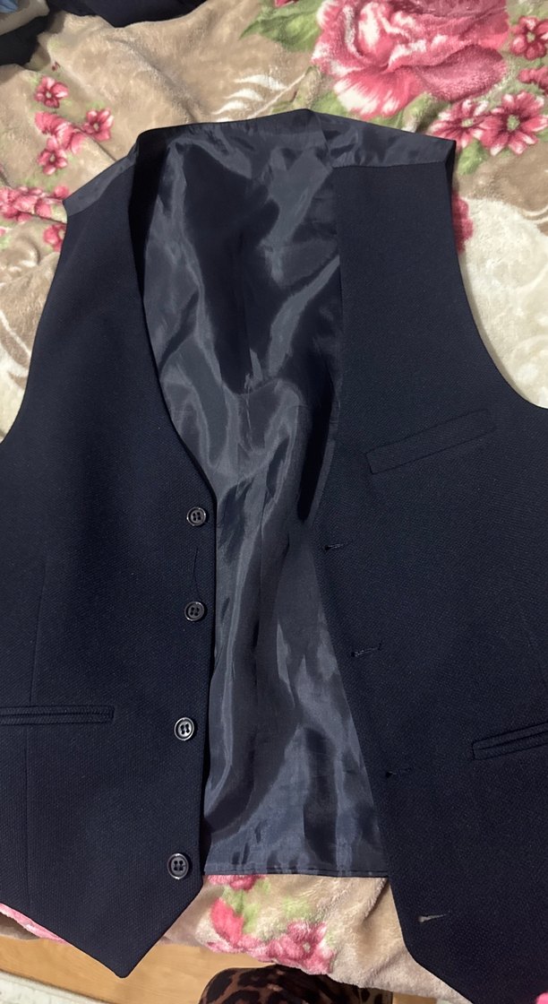 Lacivert Düğmeli Erkek Yelek - Görsel 3