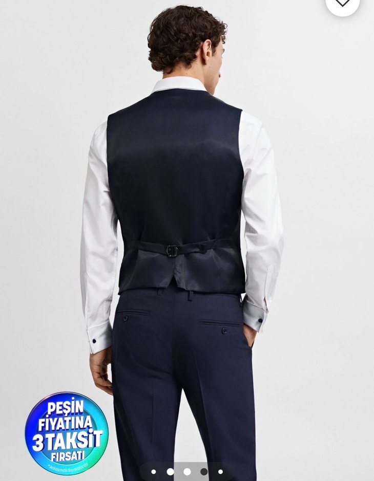 Lacivert Düğmeli Erkek Yelek - Görsel 2