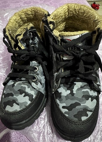 Gri Kamuflaj Desenli Kürklü Erkek Bot - Görsel 3