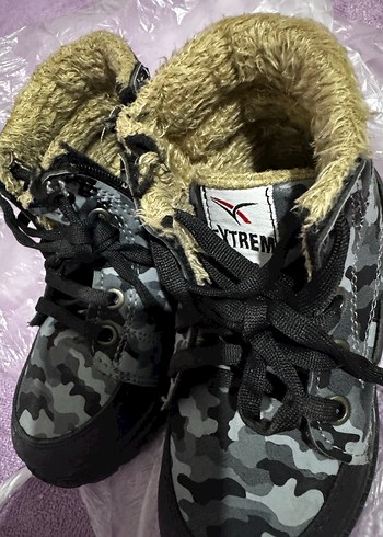 Gri Kamuflaj Desenli Kürklü Erkek Bot - Görsel 2