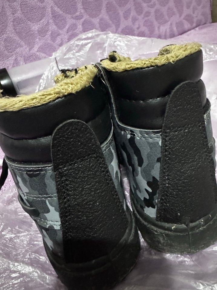 Gri Kamuflaj Desenli Kürklü Erkek Bot - Görsel 4