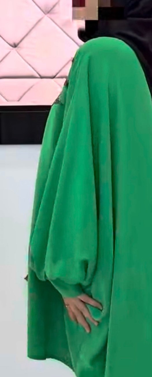 Yeşil İpek Görünümlü İşlemeli Kadın Takım - Görsel 4