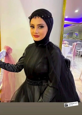 Uzun Siyah Gotik Kadın Abiye Elbise S M uyumlu - Görsel 2