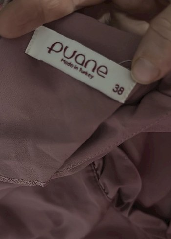 Pembe Uzun Kollu Fırfırlı Uzun Elbise - Görsel 3