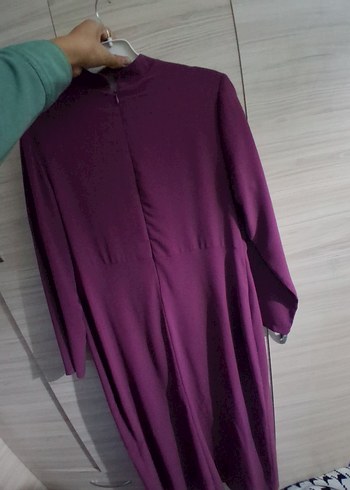 Mor Pilili Yüksek Yaka  elbise - Görsel 2