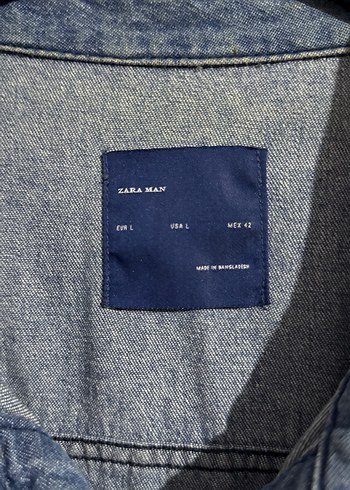 Erkek Mavi Denim Düğmeli Uzun Kollu Gömlek - Görsel 3