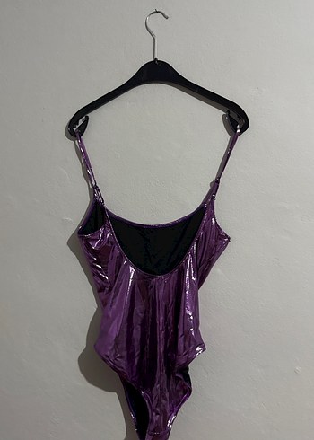 Parlak Mor Askılı Drapeli Mayo - Görsel 2