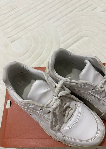 Beyaz spor yüksek topuklu spor ayakkabı gelin ayakkabısı - Görsel 3