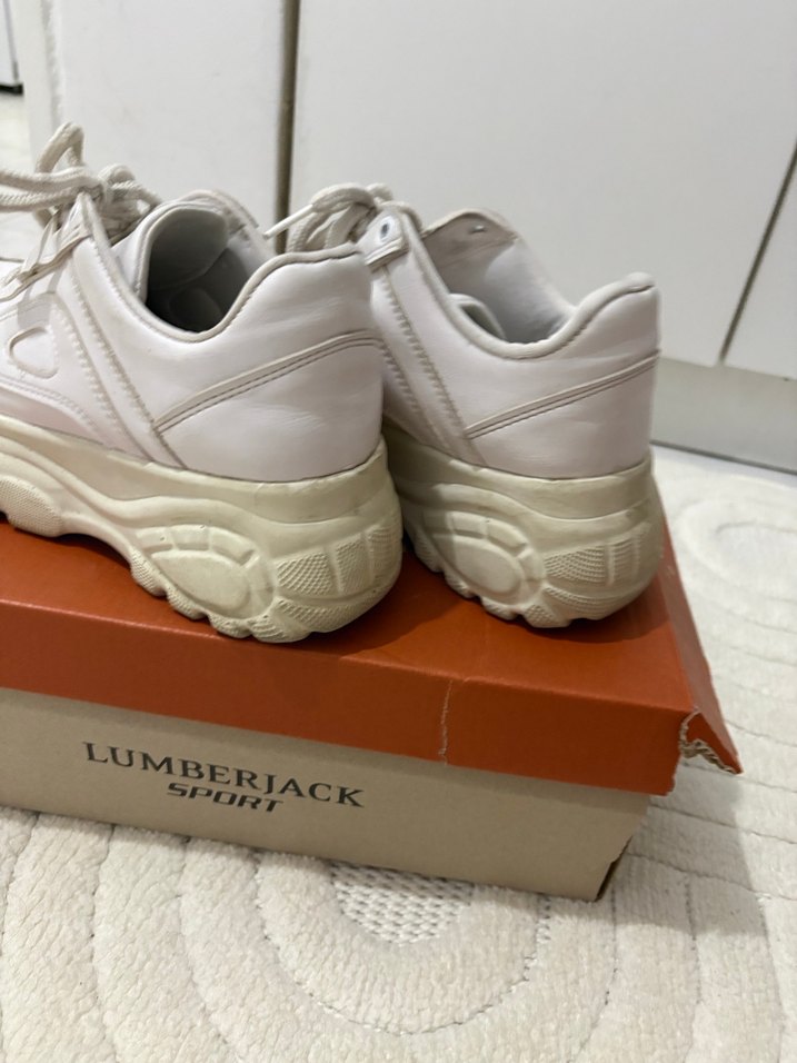 Beyaz spor yüksek topuklu spor ayakkabı gelin ayakkabısı - Görsel 2