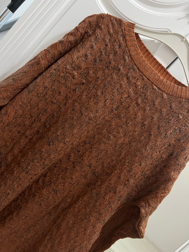 Kadın Kahverengi Bohem Örgü Kazak - Görsel 3