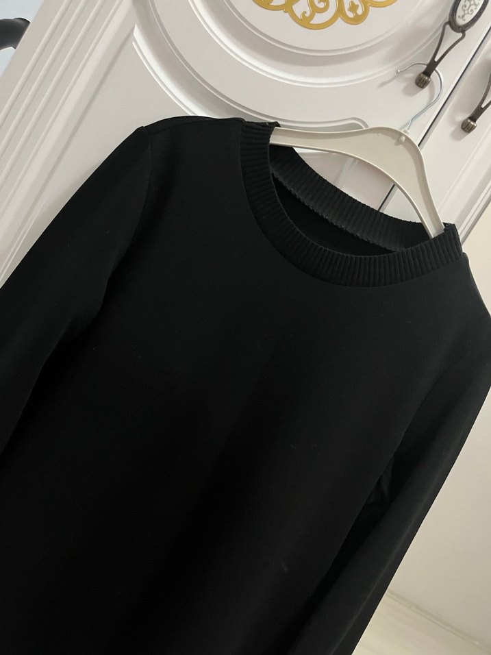 Siyah Uzun Kollu Kadın Triko tunik - Görsel 3