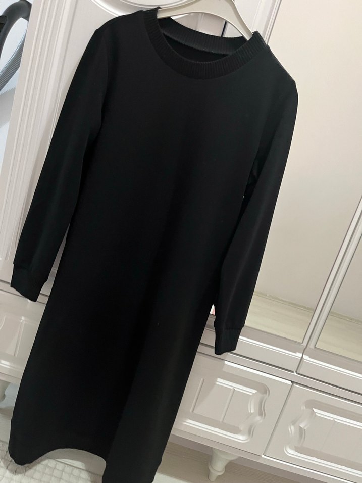 Siyah Uzun Kollu Kadın Triko tunik - Görsel 2