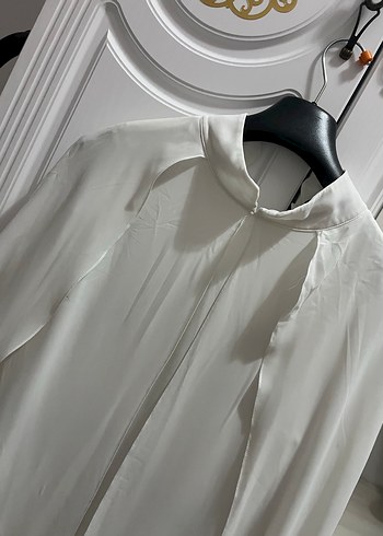 Uzun Kollu Beyaz Kadın Gömlek - Görsel 5