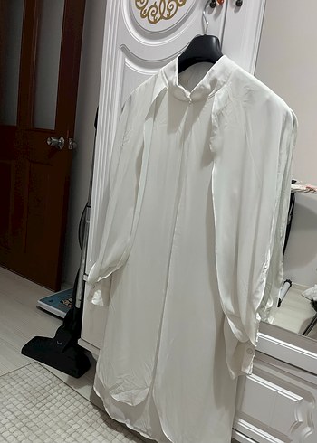 Uzun Kollu Beyaz Kadın Gömlek - Görsel 2
