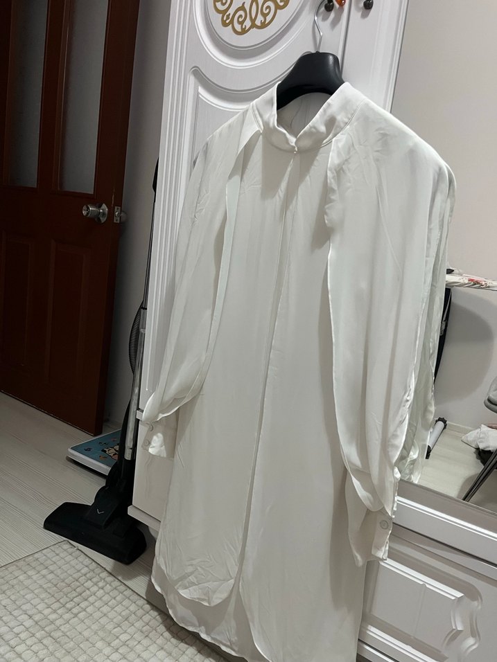 Uzun Kollu Beyaz Kadın Gömlek - Görsel 2