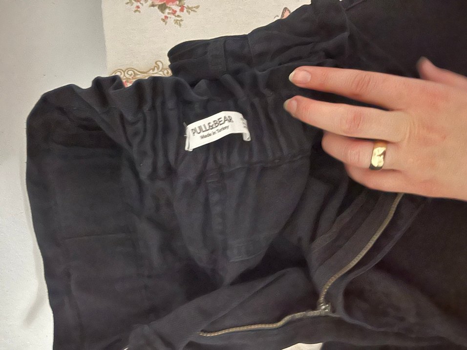 Siyah Midi Kadın Rahat Kesim kot Pantolon - Görsel 3