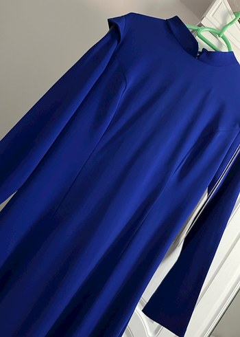 Uzun Kollu Mavi Salaş Kadın Elbise - Görsel 3