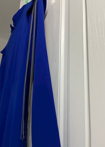 Uzun Kollu Mavi Salaş Kadın Elbise - Görsel 6