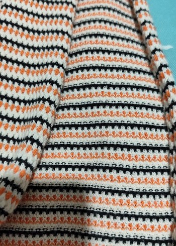 Çizgili Piliseli Midi Triko Elbise - Görsel 7