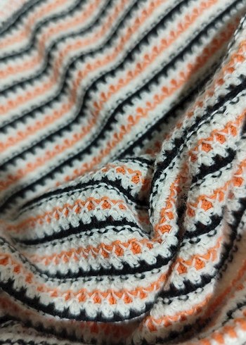 Çizgili Piliseli Midi Triko Elbise - Görsel 6