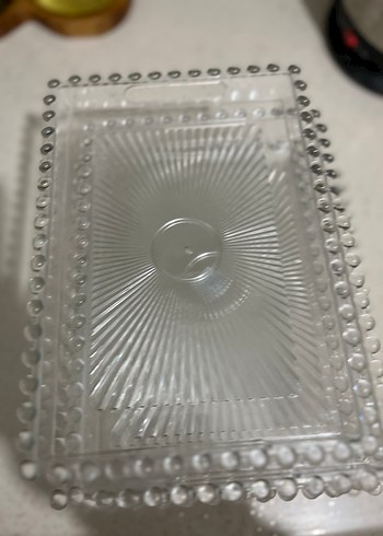 Vintage Parlak Beyaz Desenli Tepsi - Görsel 2