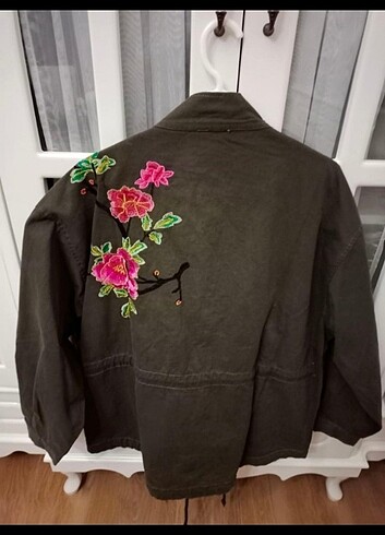 44 Beden çeşitli Renk Haki çiçek desenli ceket