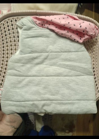 Kız Çocuk Gri Kapüşonlu şişme yelek - Görsel 2