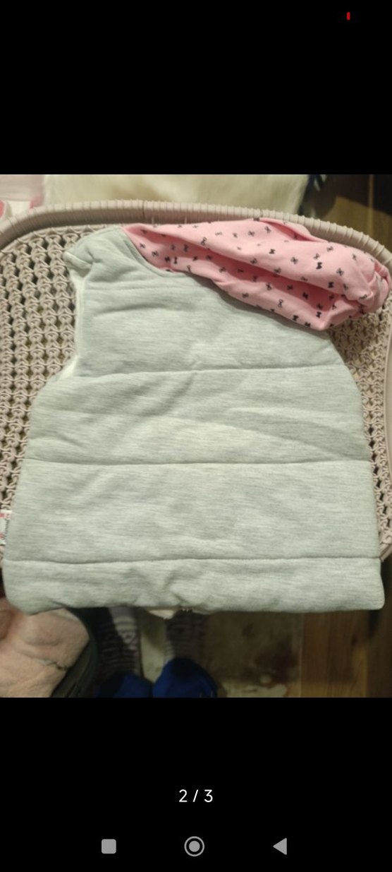 Kız Çocuk Gri Kapüşonlu şişme yelek - Görsel 2