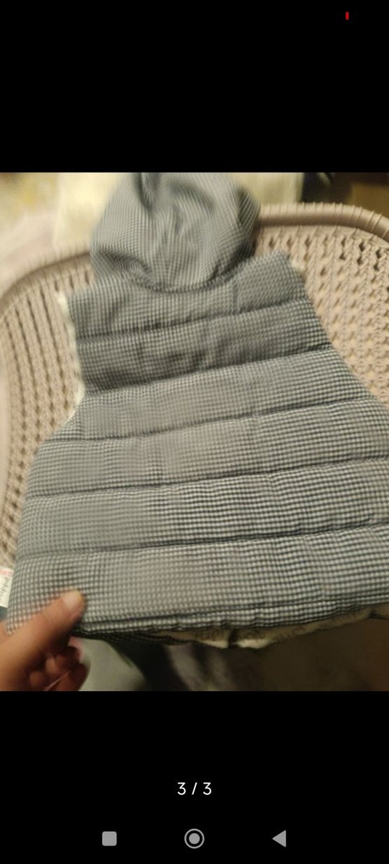 Kız Çocuk Kapüşonlu Gri Nakışlı Yelek - Görsel 4