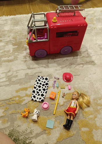 Renkli Oyuncak İtfaiye Aracı ve Bebek Seti - Görsel 2