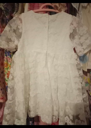 LC Waikiki Kız Çocuk Beyaz Dantel Elbise