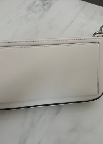 Calvin Klein beyaz Fermuarlı Deri Kadın Çanta