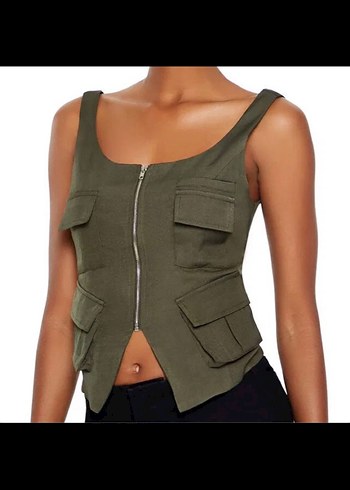 Zara Zara Cepli Yelek Top