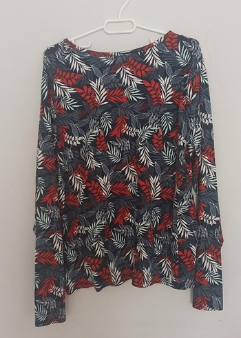 Kadın Çok Renkli Uzun Kollu Desenli Bluz - Görsel 2