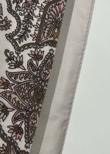 Bohem Tarzda Kahverengi Gri Desenli Kadın Şal - Görsel 2