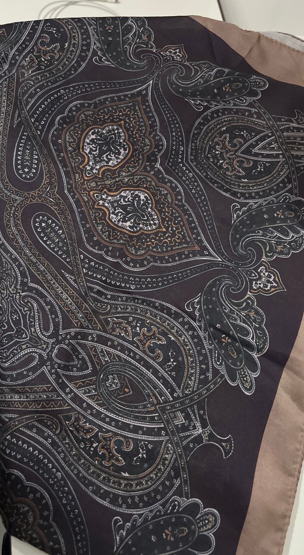 Kahverengi İpek Görünümlü Bohem Kadın Şalı - Görsel 2