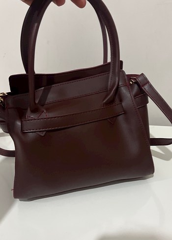Bordo Deri Kadın Çanta - Görsel 2