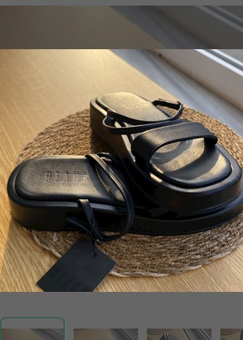 Divarese Prada Siyah Platform Sandalet