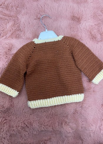 Erkek Çocuk Kahverengi V Yaka Örgü Kazak - Görsel 2