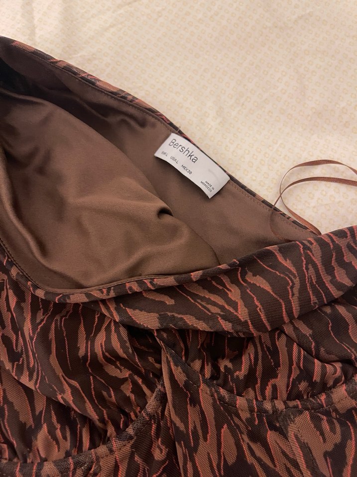 Drapeli Bağlama Desenli Uzun Hamile Eteği - Görsel 2